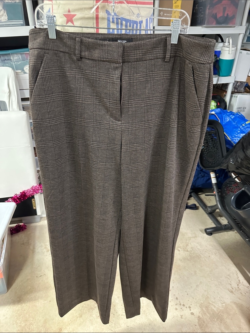 Simply Vera Vera Wang Brown Glen Plaid Trousers